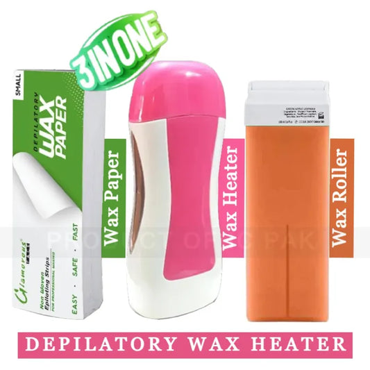 3 in 1 Wax Depilatory Refill Machine With Roller Wax And Depilatory Wax Paper Universal Electric Wax Heater