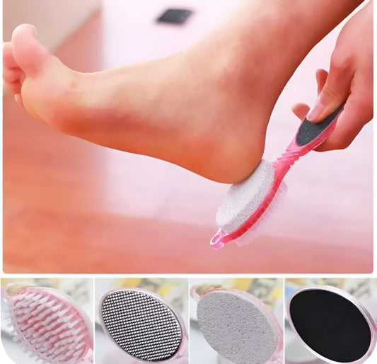 4 In 1 Foot Scrubber | Multi Use Pedicure Paddle Brush (Random Colors)