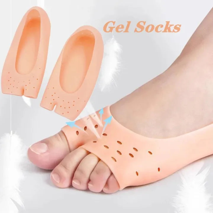 Silicone Gel Moisturizing Socks, Non-slip Socks, Cracked Foot Prevention Socks, Foot Care Tool With Breathable Hole